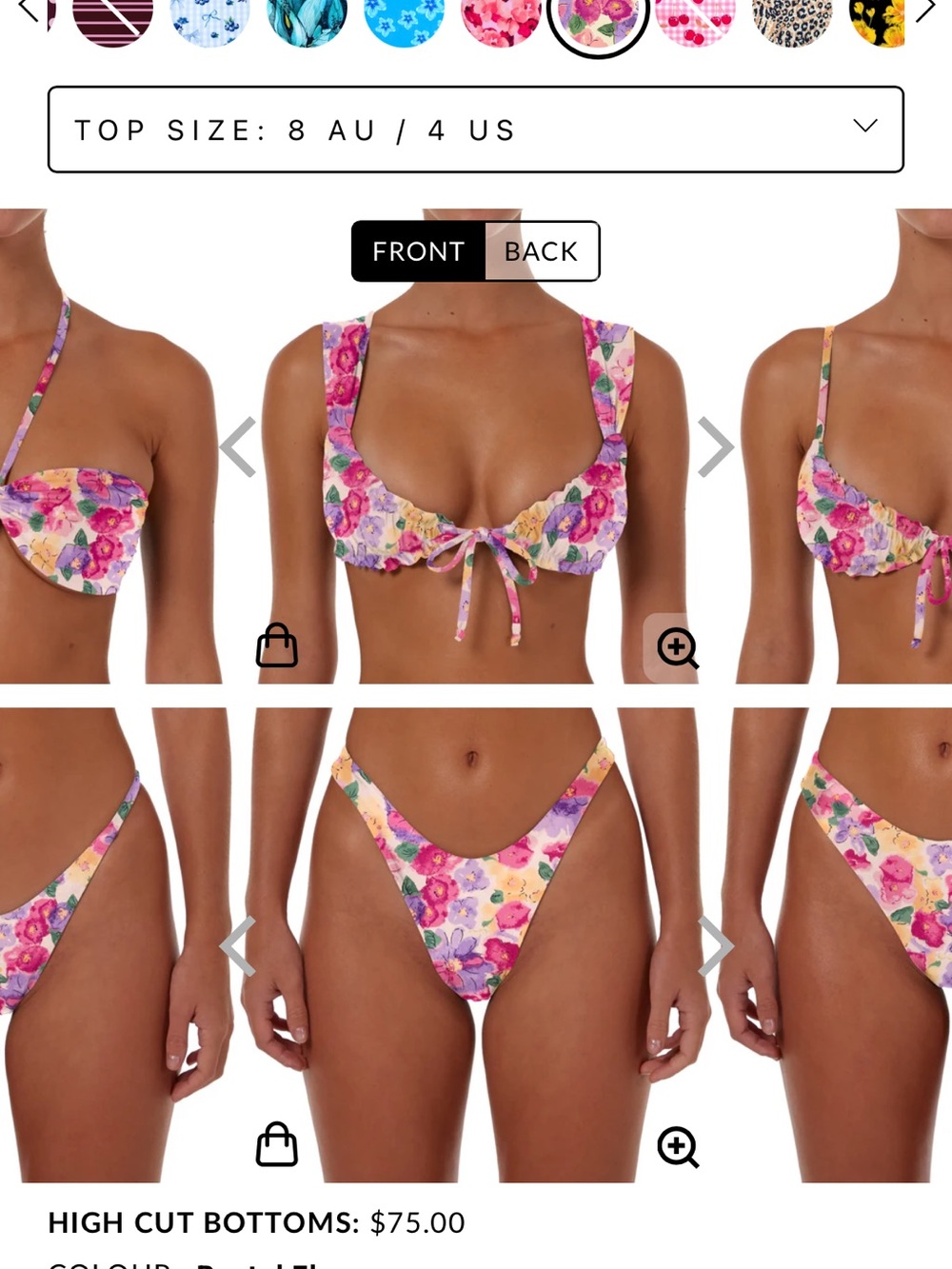 Vincija pastel fleurs bikini top 4/bottom 2. Small.